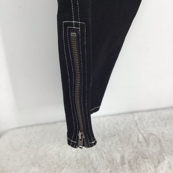 Rebecca Minkoff Rita Cargo High Waist Pants Casual Top Stitching Black Size 0 - Picture 4 of 9
